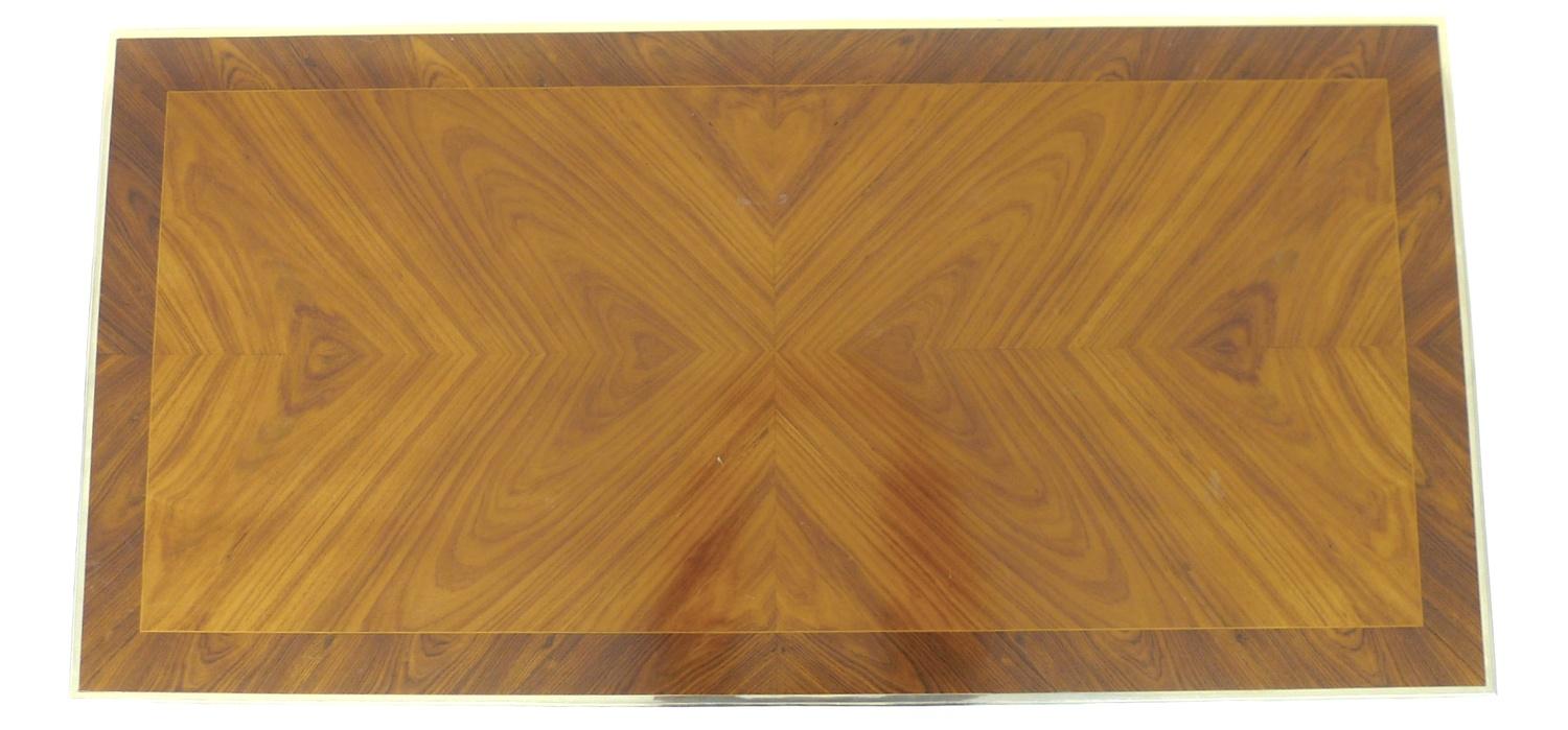 A modern French style bureau plat, the rectangular surface with quarter veneer and crossbanding, - Image 3 of 4