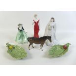 A small group of Royal Worcester and other ceramics, comprising a Royal Worcester figurine of