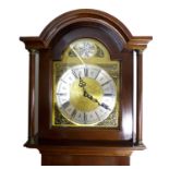 A modern jarrah wood and sapele mahogany long case clock, hand built by Colin Smith of Waterbeach in