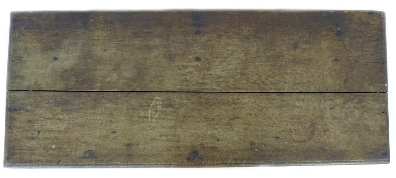 A large 18th century oak chest, two plank lift top, three panel front, stile feet, 155 by 63 by 67. - Image 5 of 8