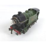 A 1930s Hornby 0 gauge LNER 2162 0-4-0 E120 Special tank loco in green.