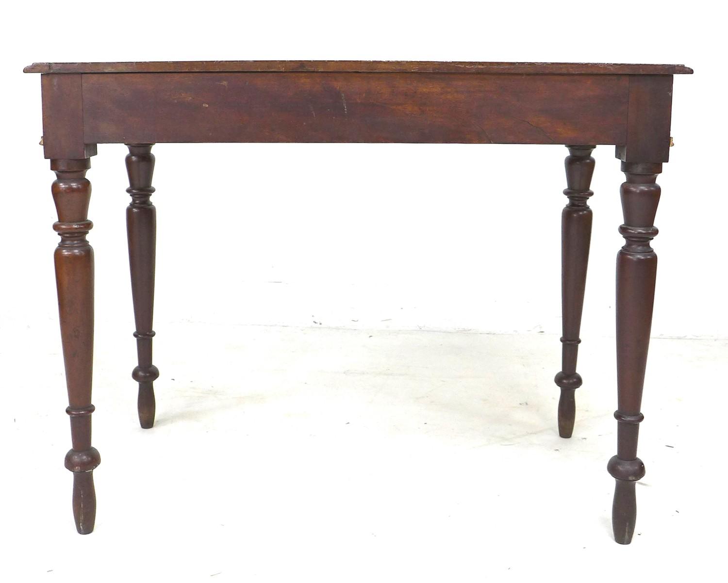 A mid Victorian mahogany side table, with moulded surface, two frieze drawers with turned handles, - Image 3 of 3