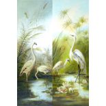 After Henry Jones (1838-1921 British School): two oils on canvas studies of ornithological