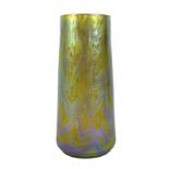 An early 20th century Loetz iridescent glass vase, possibly goldamber colour pattern, of cylindrical