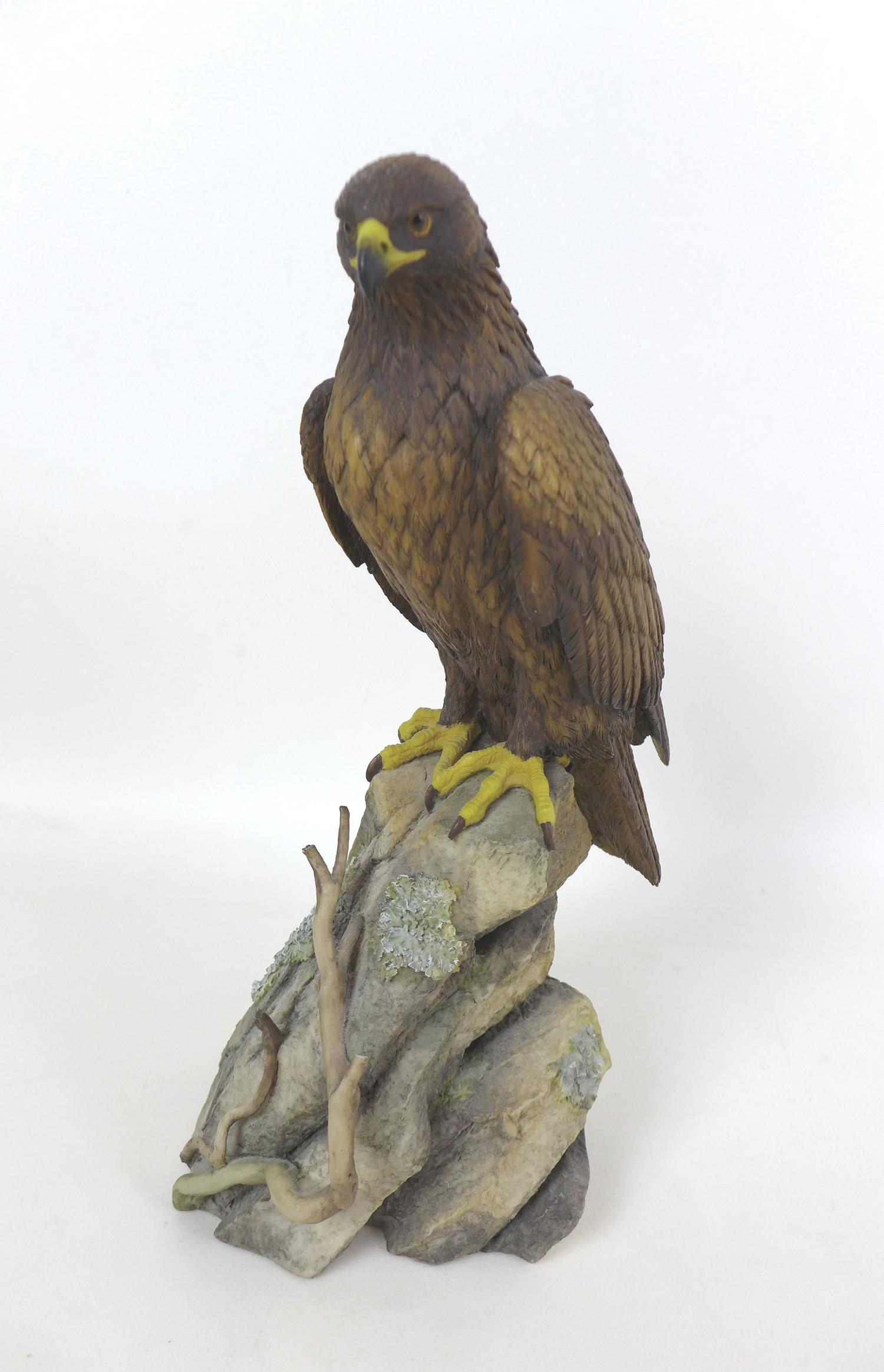 A group of twenty various wildlife figurines, including a Border Fine Arts style Hawk, signed Tom - Image 2 of 5