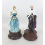 A pair of Royal Doulton Portrait Figures, HRH The Prince Of Wales HN2883 & Lady Diana Spencer HN2885