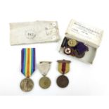 Two WWI Nursing medal groups, comprising a group for Nurse Beatrice Kean, a WWI Victory medal,