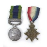 An Edward VII General Service Medal with 1908 North West Frontier clasp, bearing heavily rubbed name