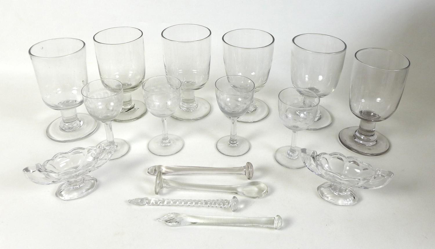A collection of glassware, comprising six rummers, each approximately 6 by 13cm high, four liqueur - Image 2 of 2