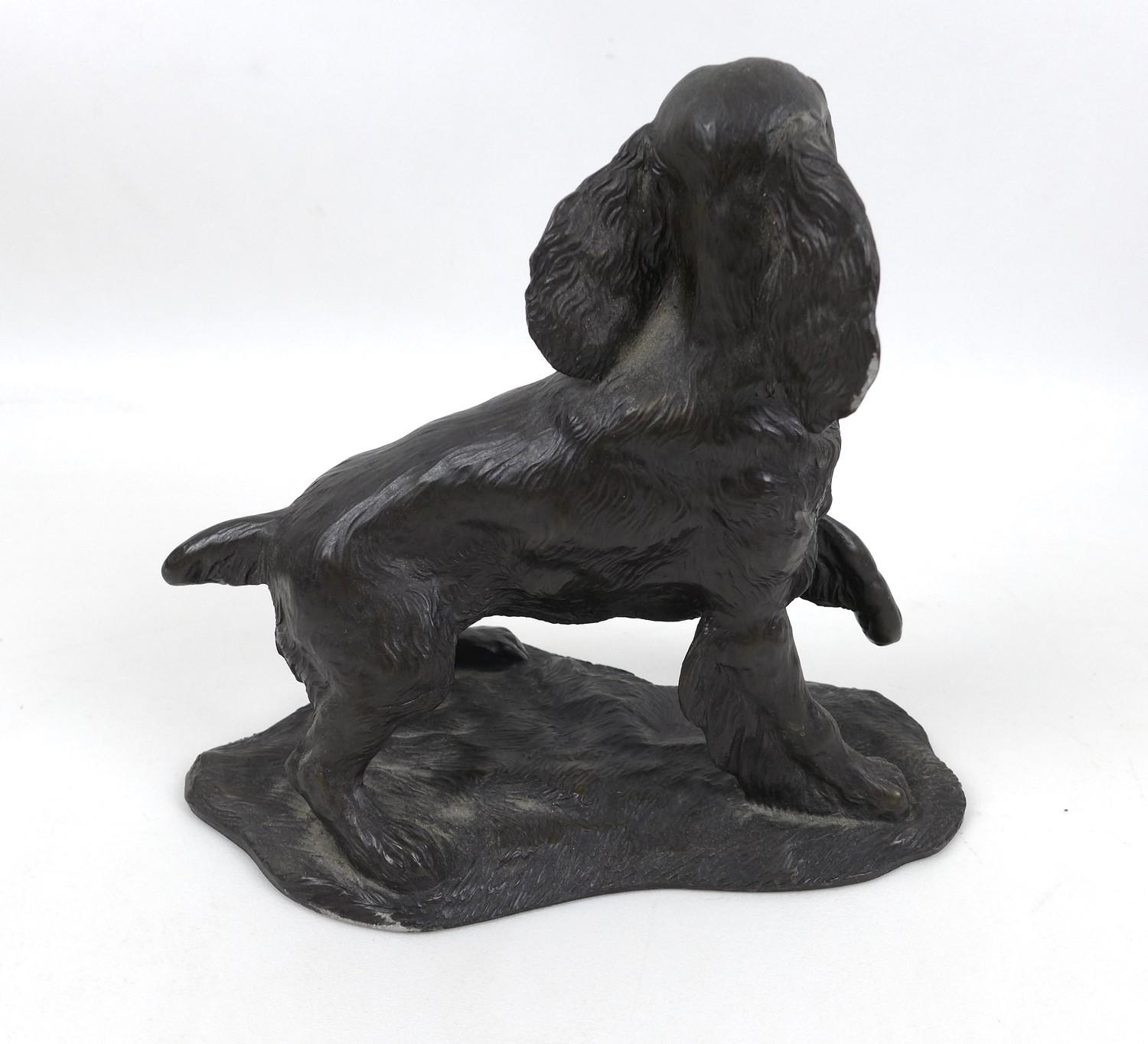 A group of three modern canine sculptures, bronze resin, a larger on of a sitting terrier, a Frith - Image 8 of 9