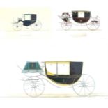 A group of three interesting 19th century prints of coach designs, comprising one titled ?Dress