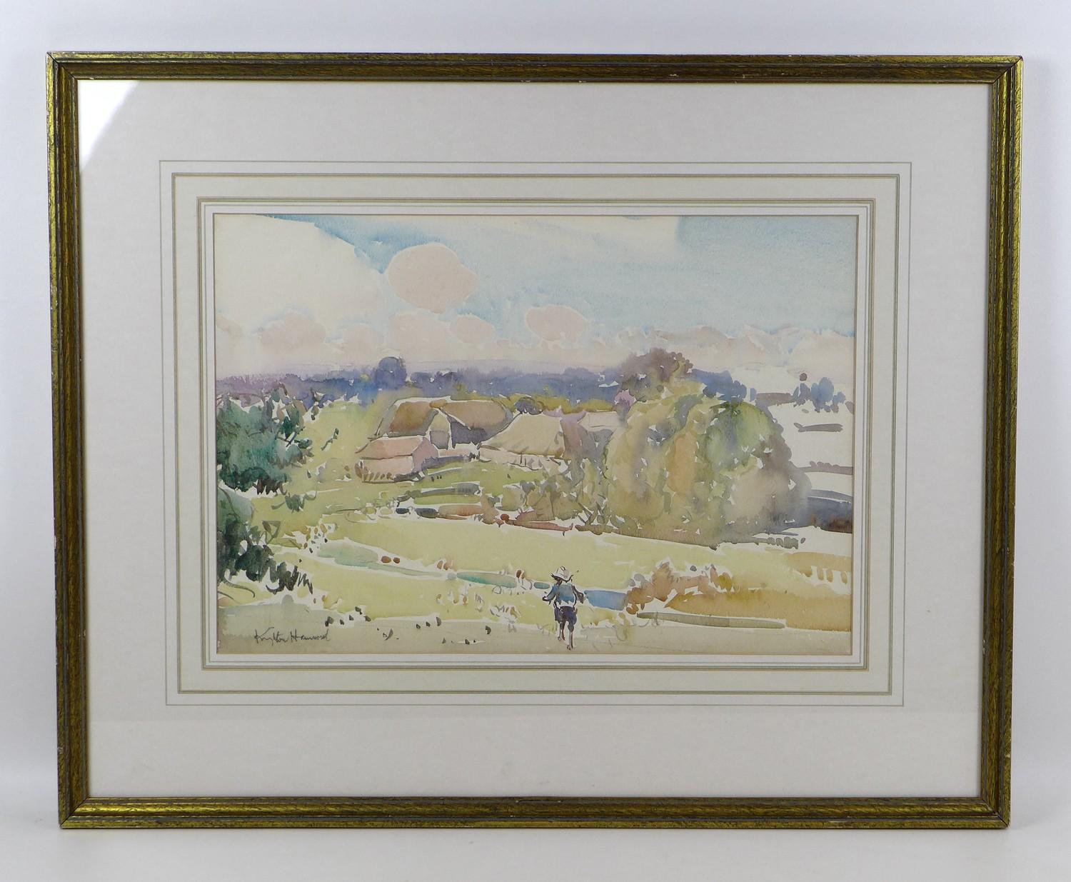 Arthur Henry Knighton-Hammond (1875-1970): watercolour landscape, with label verso "John the - Image 2 of 5