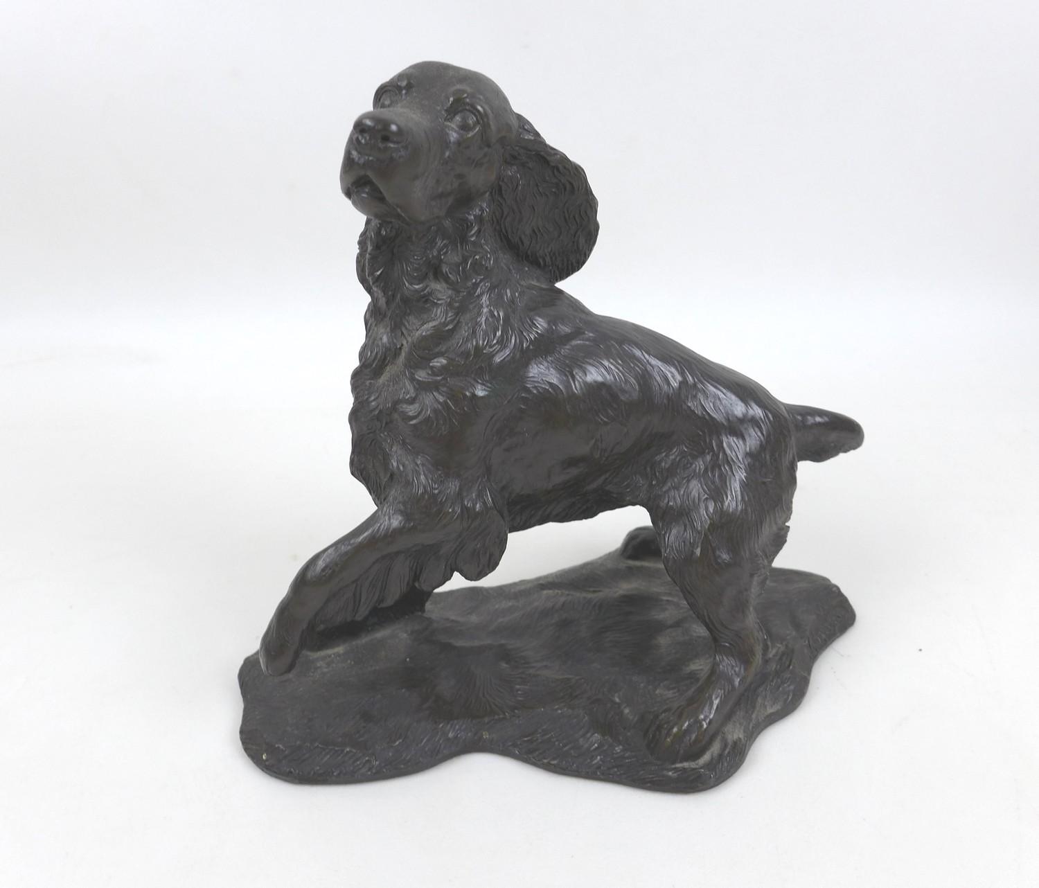 A group of three modern canine sculptures, bronze resin, a larger on of a sitting terrier, a Frith - Image 7 of 9