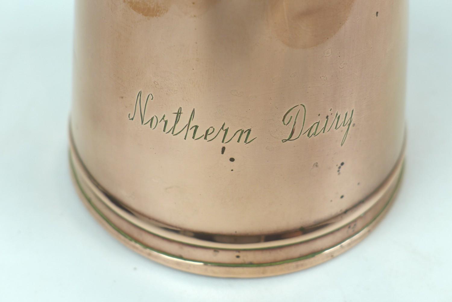 Three copper graduated Northern Dairy milk measures, largest 12cm diameter, 23.5cm high, smallest - Image 7 of 7