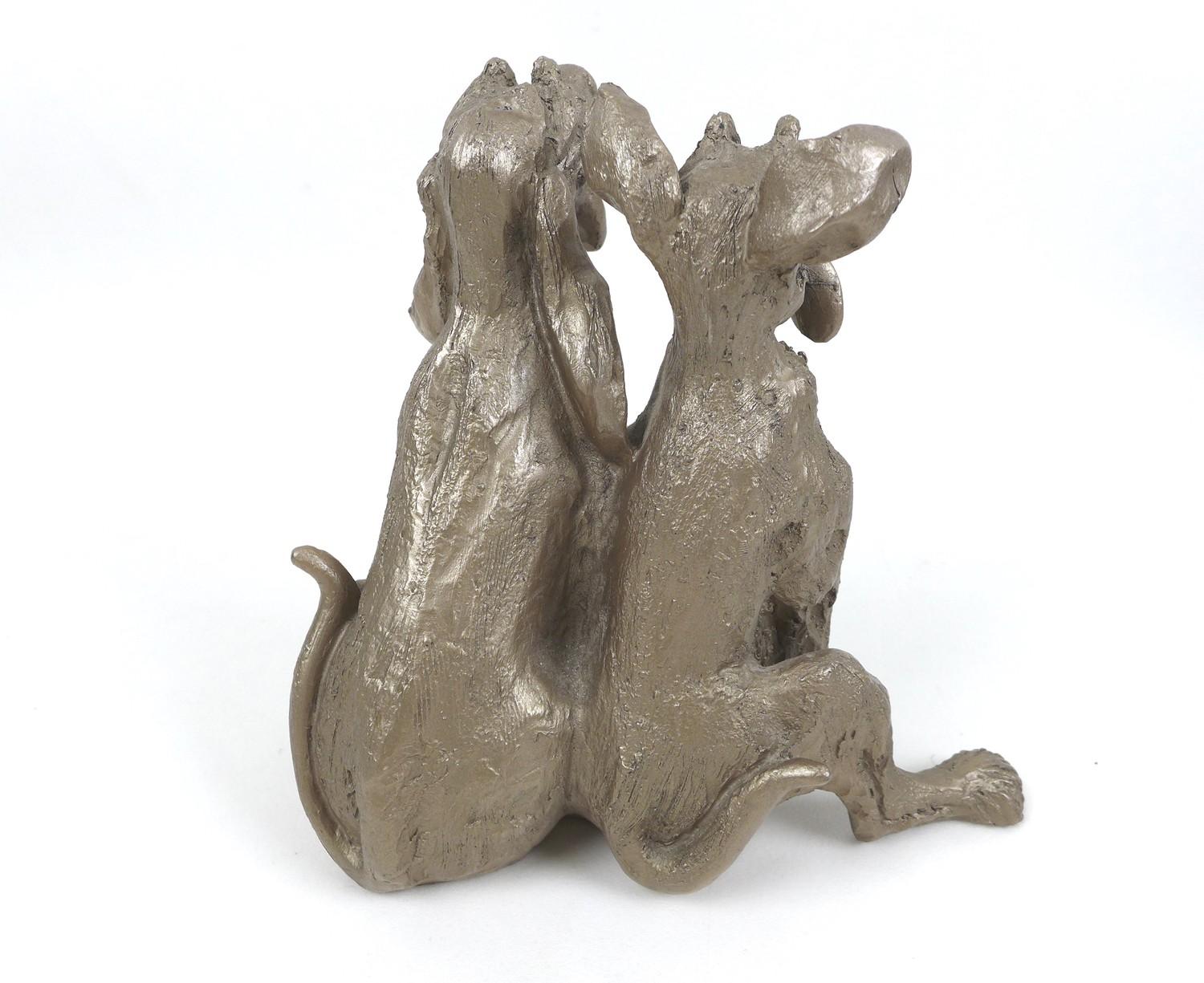 A group of three modern canine sculptures, bronze resin, a larger on of a sitting terrier, a Frith - Image 5 of 9