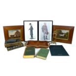 A mixed group of prints and books, comprising two Spy prints, each glazed and framed, 40 by 26cm,