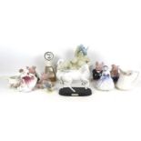 A group of modern ceramics, comprising a Beswick figure, Tommy Brock, a Royal Doulton figurine, My