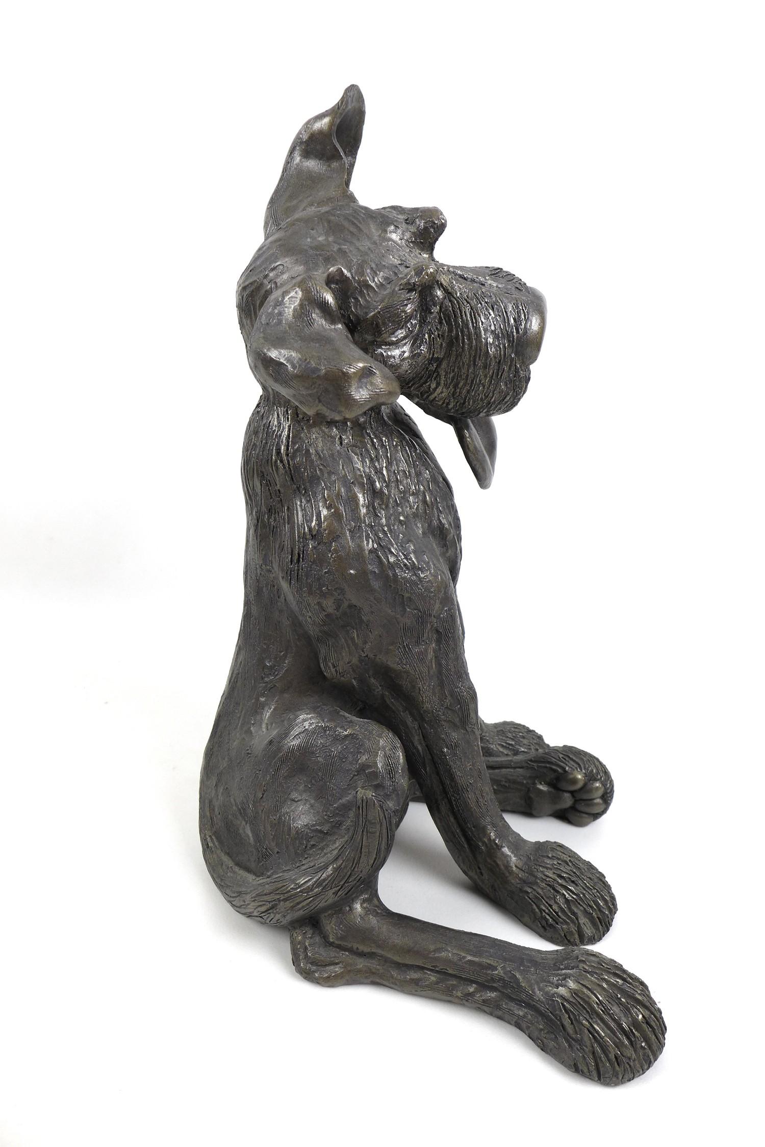 A group of three modern canine sculptures, bronze resin, a larger on of a sitting terrier, a Frith - Image 3 of 9