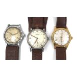 A group of three British WWII and later wristwatches, comprising a chrome plated unsigned ATP