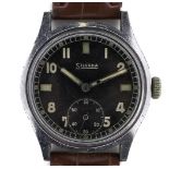 A German WWII military Silvana stainless steel wristwatch
