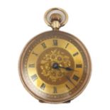 A Continental 9ct gold lady's open faced pocket watch, circa 1913, keyless wind