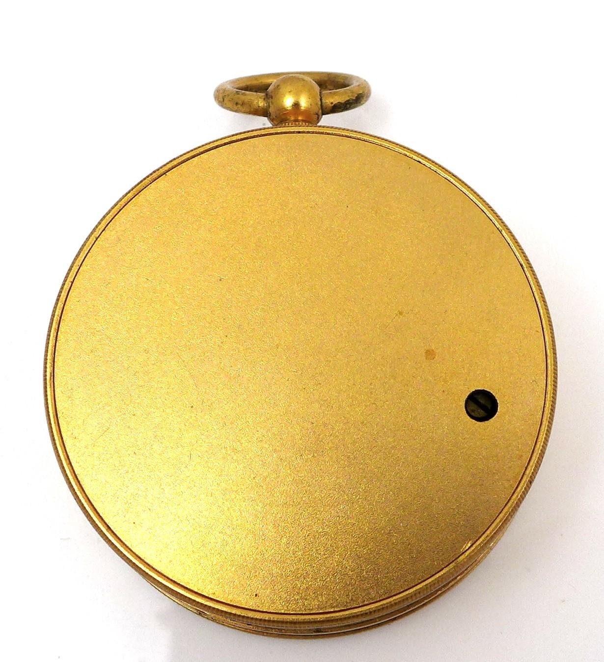 A late Victorian Negretti & Zambra, London, gilt brass cased pocket compensated aneroid barometer, - Image 3 of 8