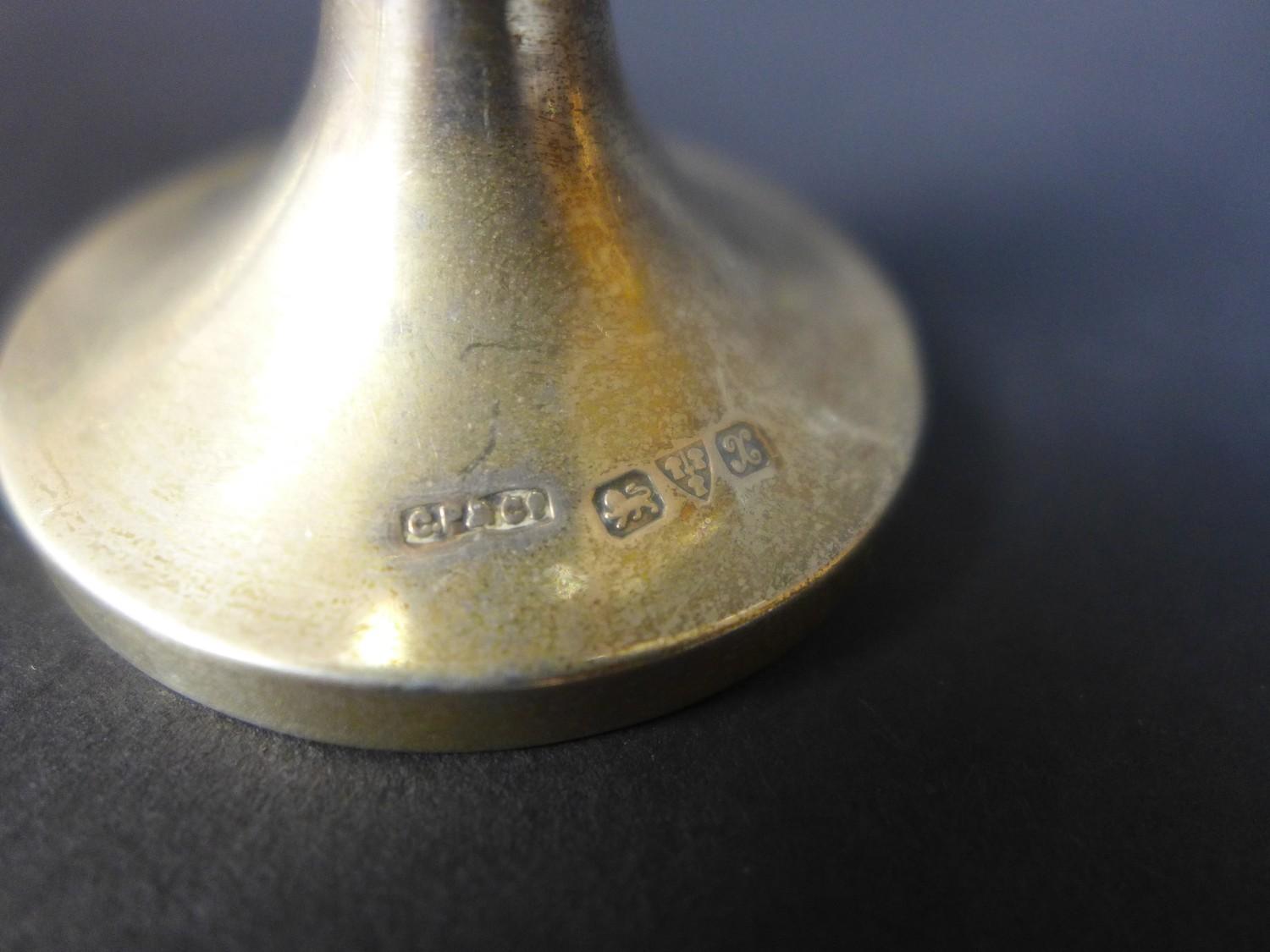 A group of four silver items, comprising a capstan inkwell, with hinged top, London 1917, makers - Image 7 of 13