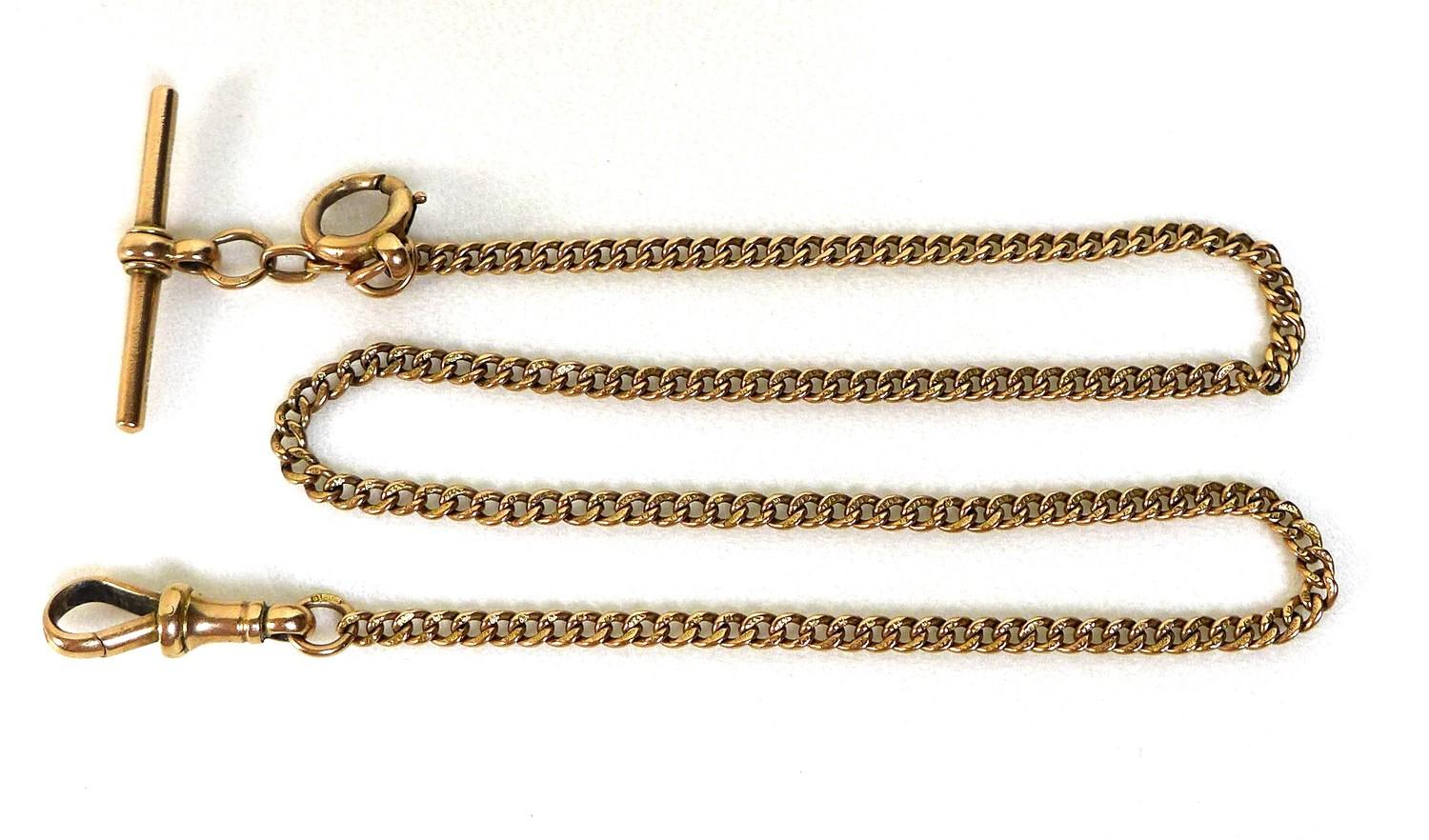 A 9ct gold Albert chain, 38cm long, 12.1g.