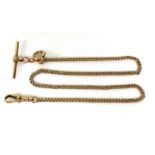 A 9ct gold Albert chain, 38cm long, 12.1g.