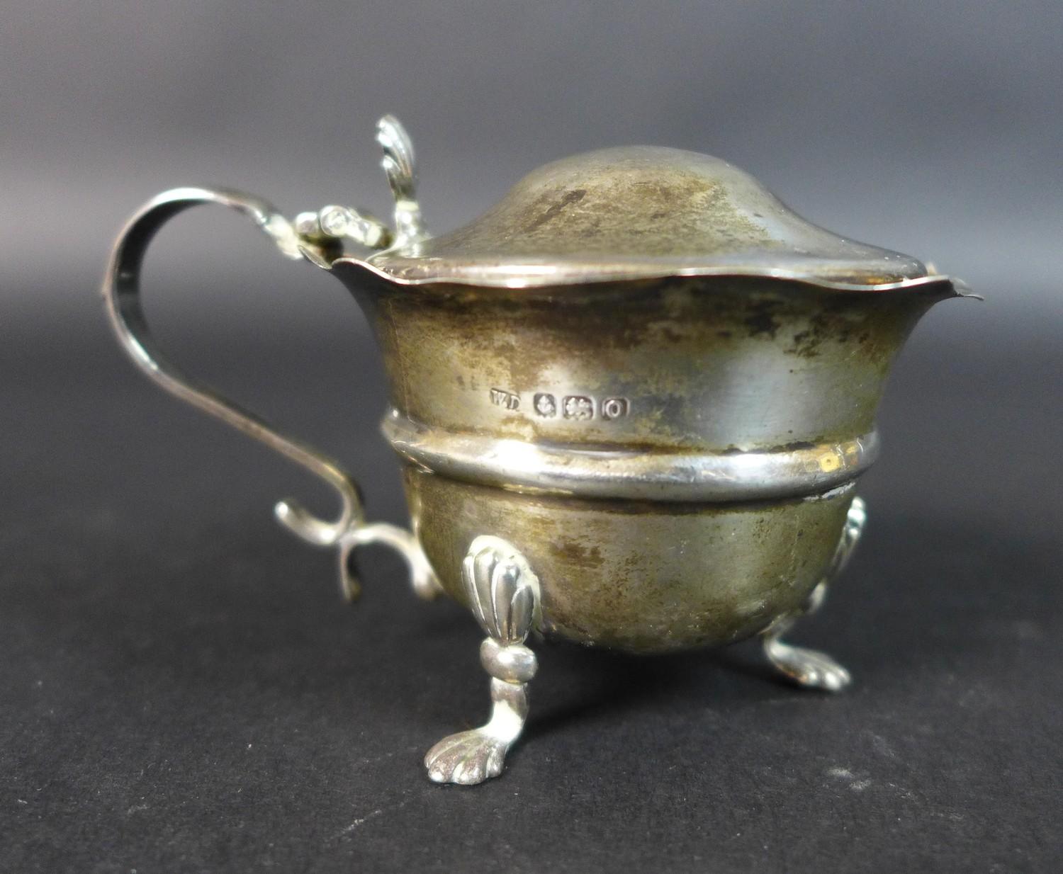 Five pieces of various silver cruet wares, a pair of twin handled salts with gadrooned bases, - Image 6 of 9