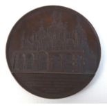 A 19th century bronze medallion, after Jacques Wiener, depicting the Basilica St Marco in Venezia,
