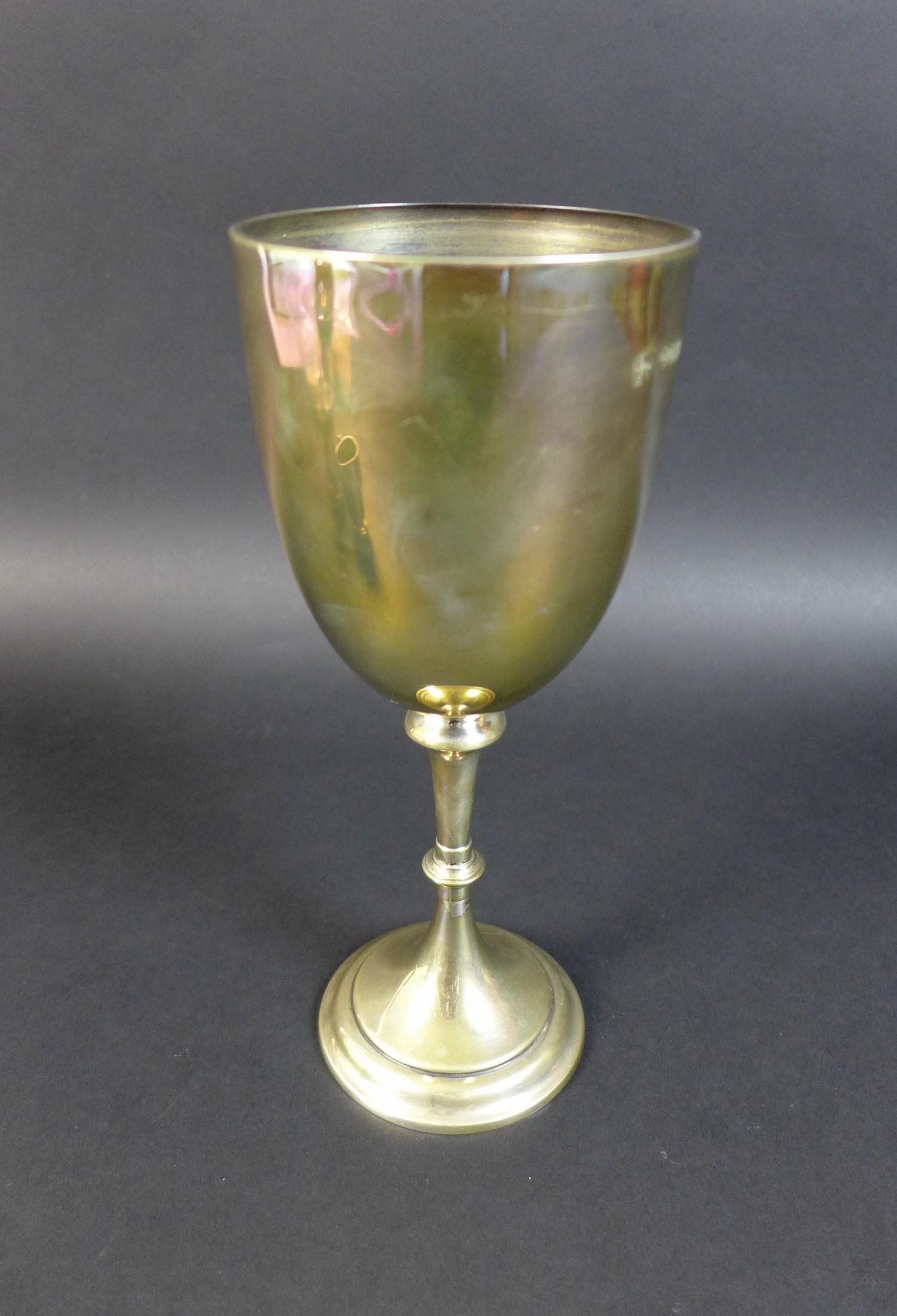 A group of silver cups and tankards comprising a Victorian Goblet of classic chalice form with - Image 2 of 12