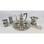 A group of six silver plated items
