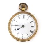 A Continental 18ct gold lady's open faced pocket watch