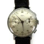 An Arsa oversize chrome plated and stainless steel chronograph wristwatch, circa 1950, circular