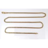 A 9ct gold kerb link necklace, lobster claw clasp, 0.3 by 0.1 by 31cm, 9.7g.