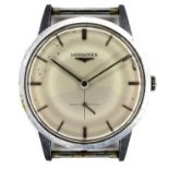 A Longines stainless steel gentleman's wristwatch, ref. 7888, circa 1960s, circular silvered dial