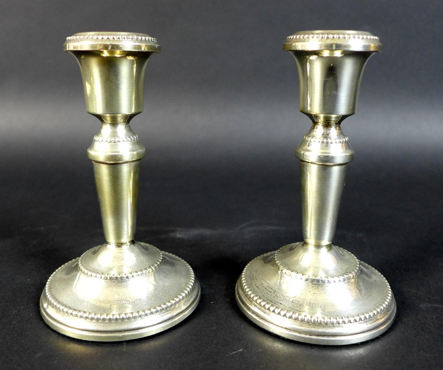 A pair of George V silver candlesticks, of stepped octagonal form, James Dixon, Sheffield 1919, 17cm - Image 6 of 11