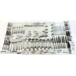 A silver plated composite suite of cutlery, bead pattern, mostly United Cutlers and Hugh
