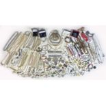 A collection of costume jewellery, including bangles, brooches, necklaces and wristwatches, a/f. (