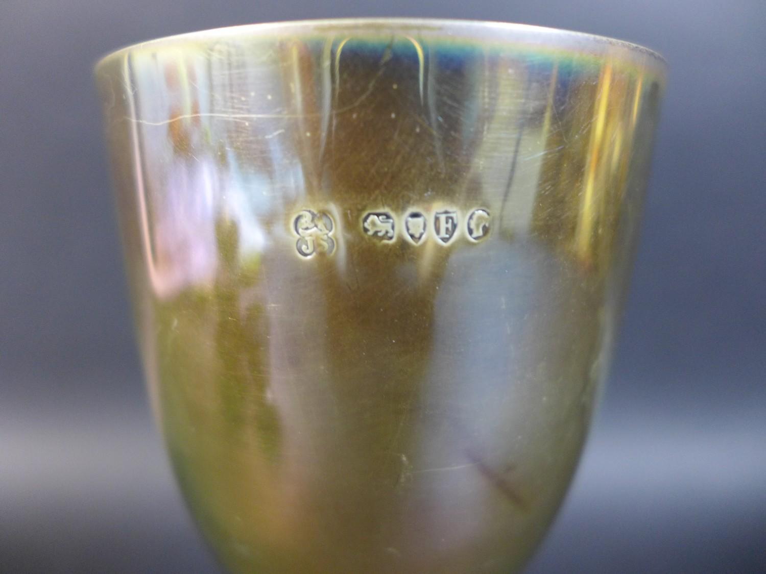 A group of silver cups and tankards comprising a Victorian Goblet of classic chalice form with - Image 3 of 12