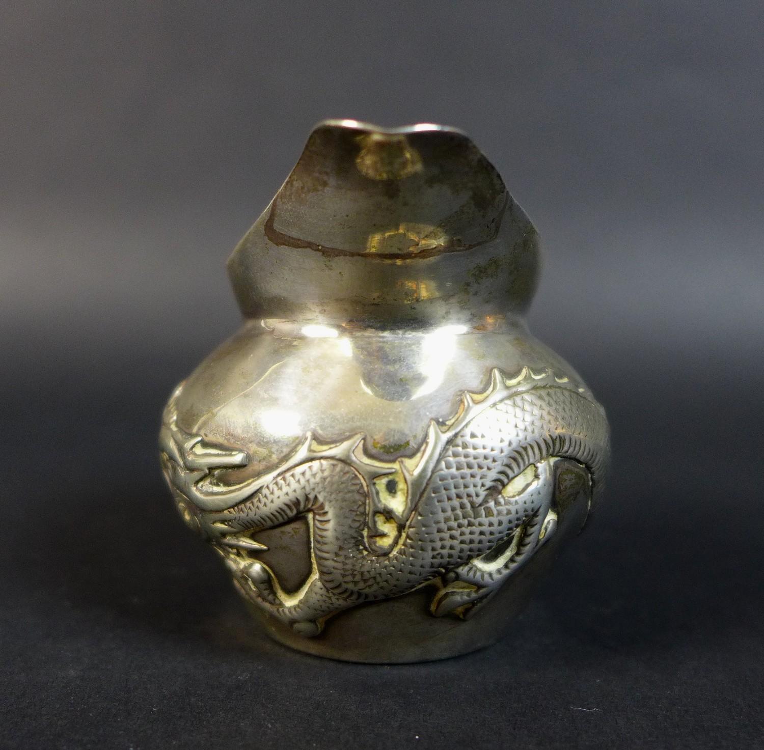 A Wang Hing and Co Chinese export silver jug, decorated with a sinuous dragon chasing his tail - Image 2 of 9