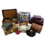 A group of eighteen various jewellery boxes, of different sizes and designs, largest a vintage