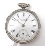 A Victorian silver open faced pocket watch, J. G. Graves, Sheffield 'The Express English Lever', key