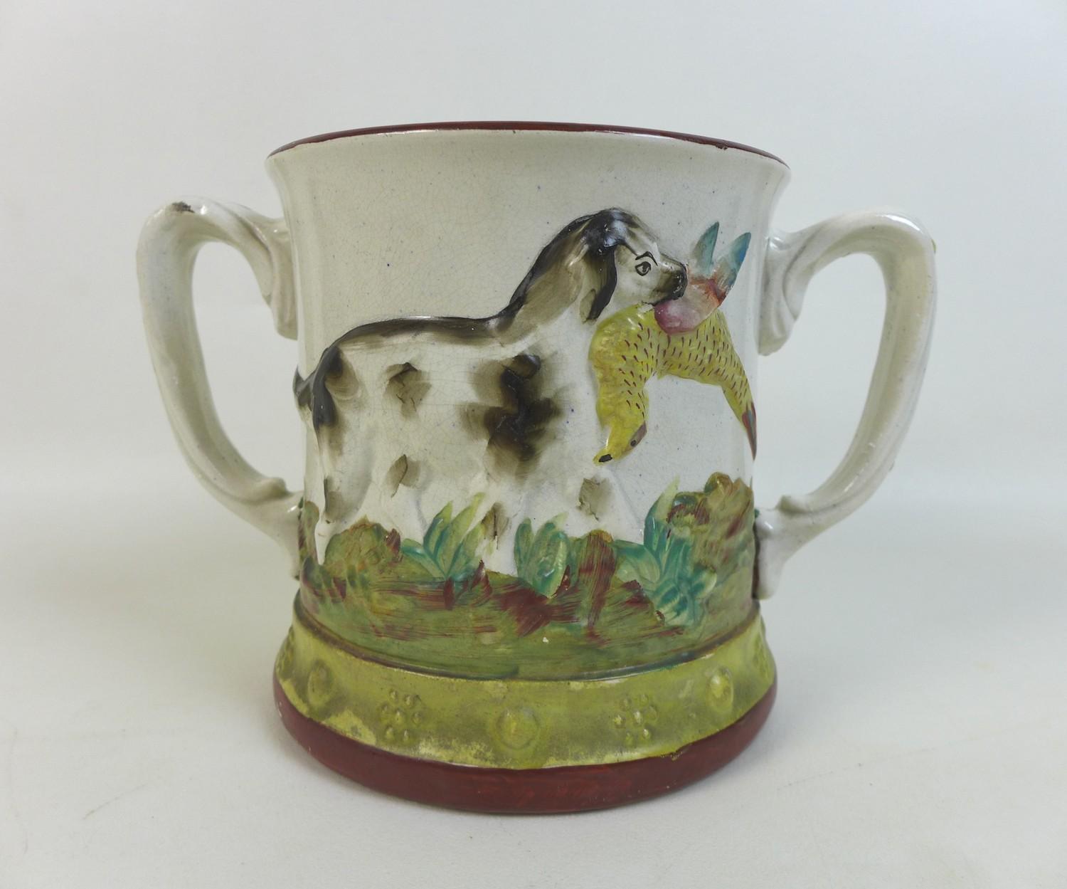 An early 19th century Derby porcelain tankard, decorated with a reserve of trees by a flowing - Image 6 of 15