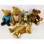 A group of four various soft toy bears, comprising a limited edition Atlantic Bear, numbered '30/