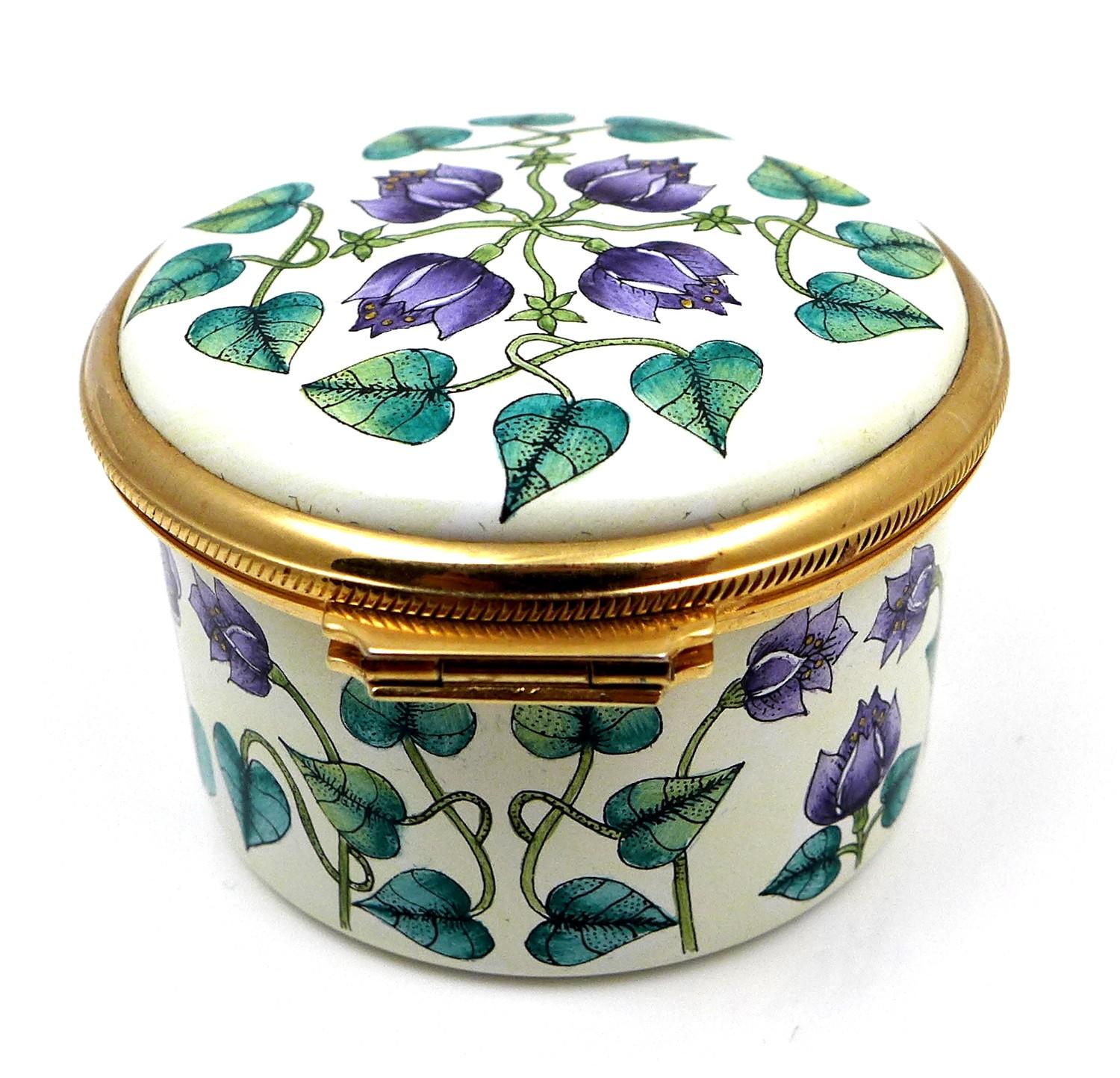 A modern Moorcroft enamel box clock, decorated with Florida Star pattern, of cylindrical form with - Image 3 of 6