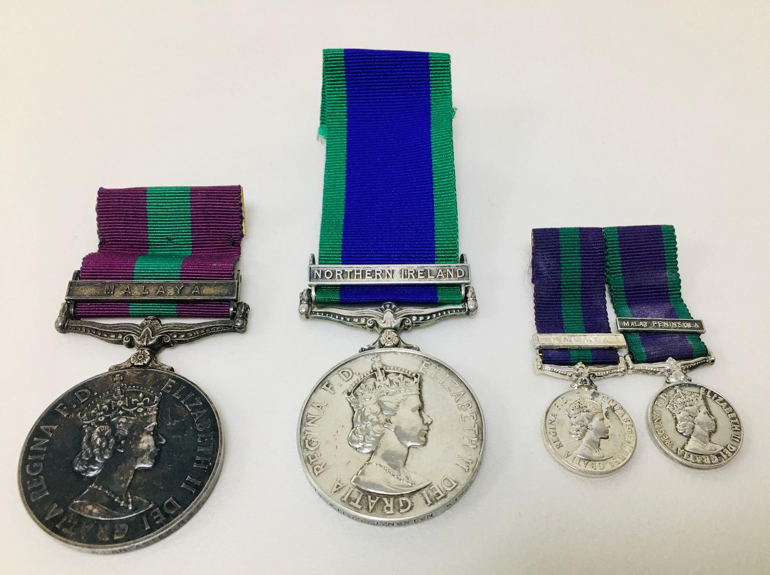 An ERII Campaign service medal and General Service medal, for different recipients, Campaign Service