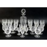 A group of boxed Royal Doulton glasswares, including a decanter, mini brandy, sherry and liquer