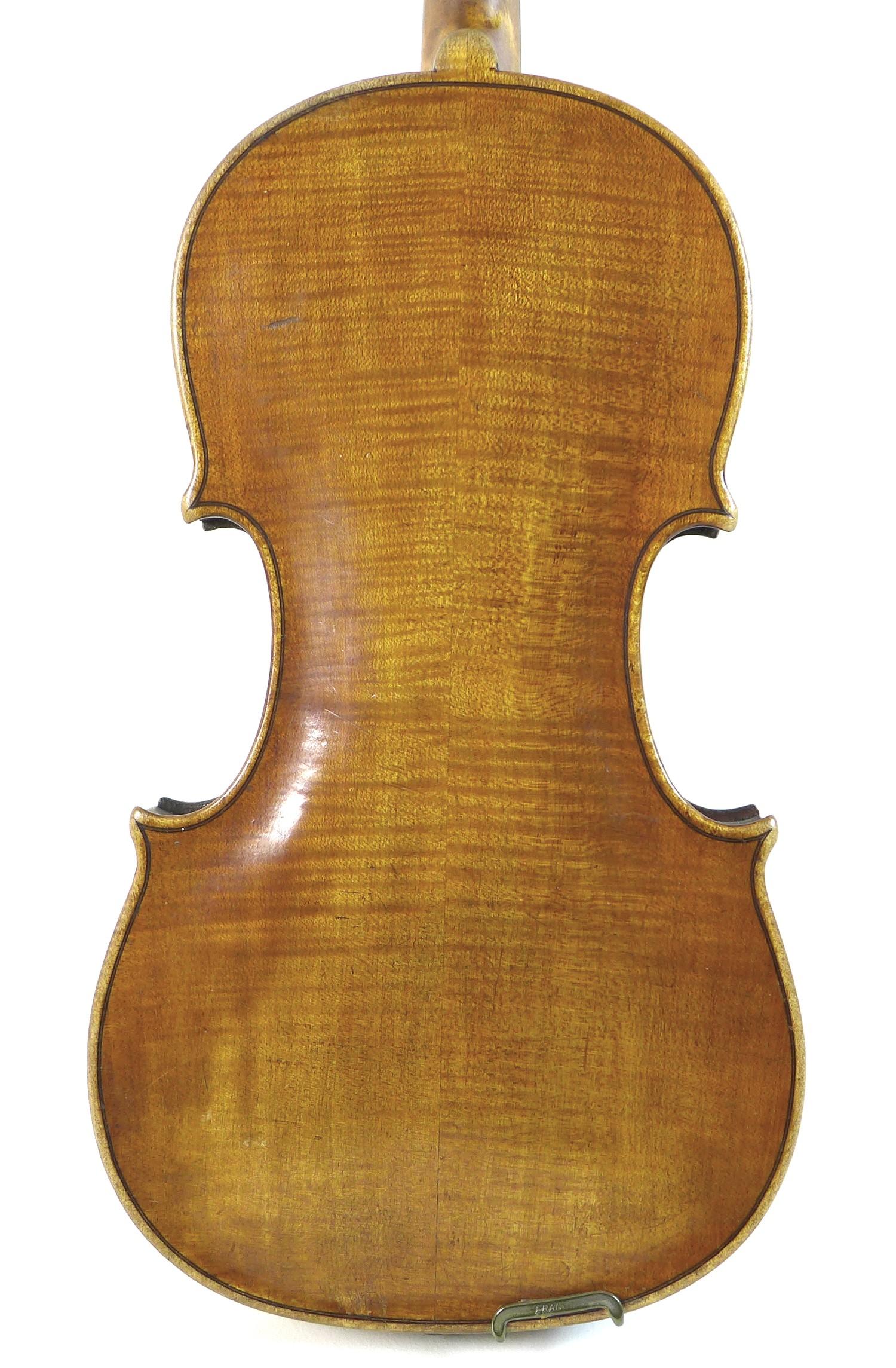 A 19th century violin, full size 4/4, well carved scroll, two piece back, outlined throughout with - Image 6 of 23